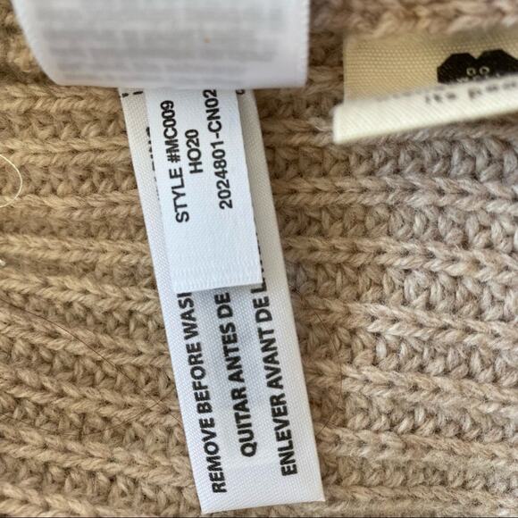 NWT Madewell Oversized Tipped Forrest V-Neck Wool Blend Sweater Tan Size XXS-S - Picture 9 of 12